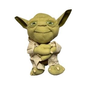 Disney Store Star Wars Lucas Film Master Yoda Jedi 18" Plush Stuffed Animal